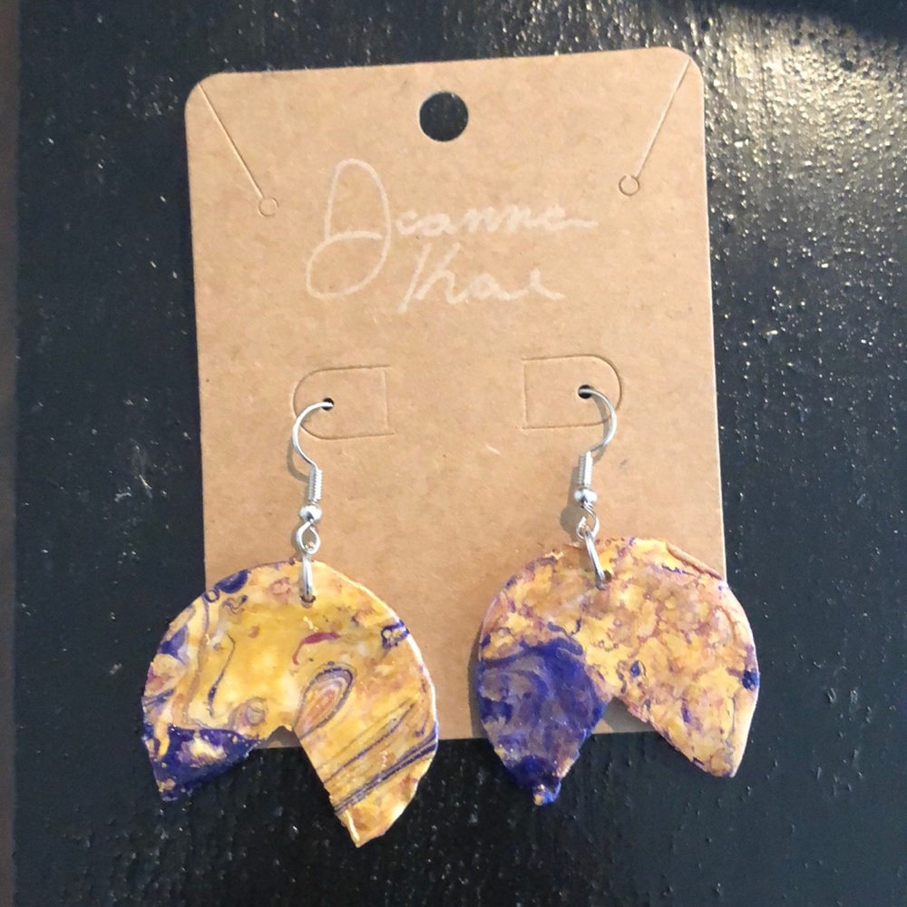 Dip dye handmade cutout earrings (nickel free)